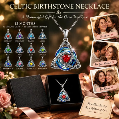 💖 Personalized Birthstone Celtic Knot Necklace for Women 🎁
