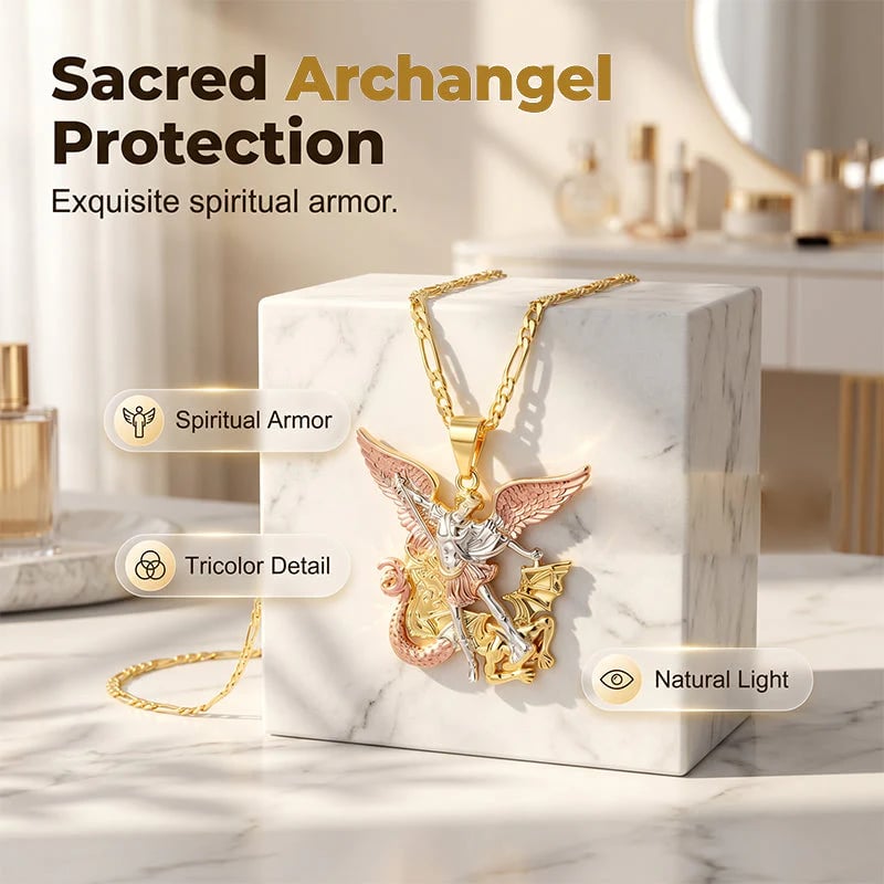 🎁2026 New Arrivals 50% OFF💥Tri-Tone Angel Guardian Pendant Necklace – Elegant & symbolic – Perfect for daily wear or gifting – delicate and meaningful ✨💛🪽