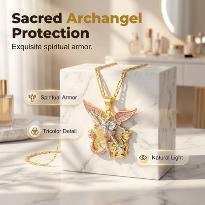 🎁2026 New Arrivals 50% OFF💥Tri-Tone Angel Guardian Pendant Necklace – Elegant & symbolic – Perfect for daily wear or gifting – delicate and meaningful ✨💛🪽