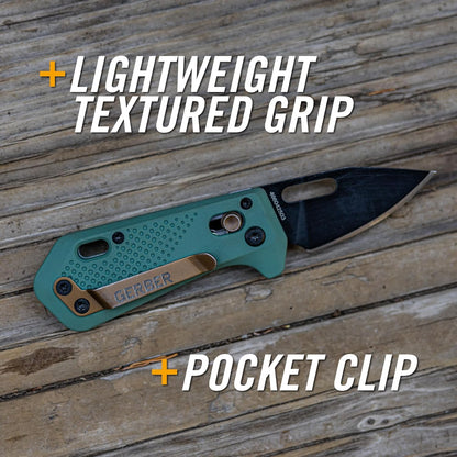 🔪Compact EDC Folding Pocket Knife – 2.5" 440A Stainless Steel Drop Point Blade, Ambidextrous Pivot Lock, Pocket Clip & Lanyard Hole