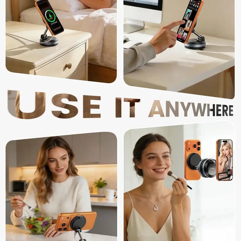 Suction Cup Dashboard Wireless Charger Magnetic Holder