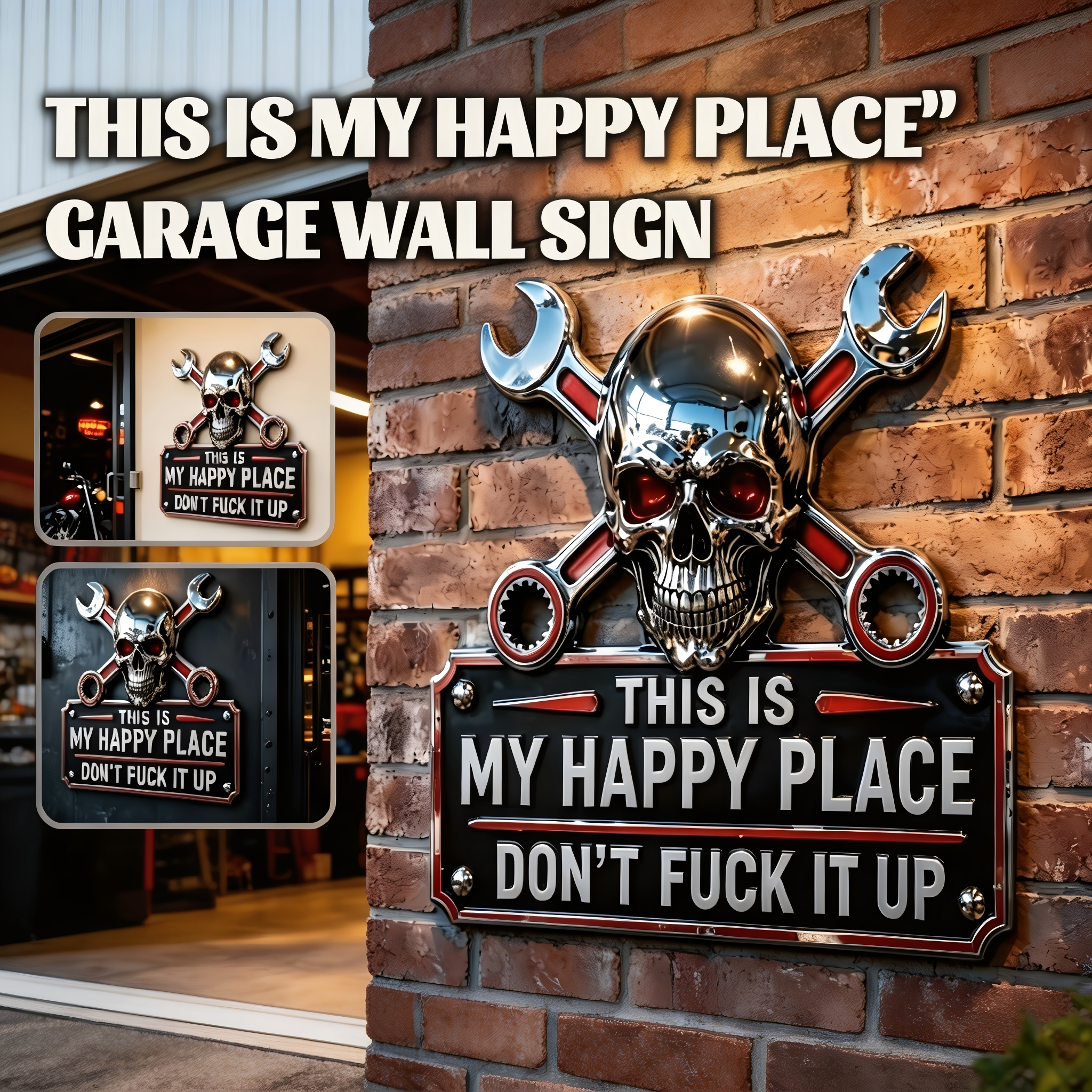 THIS IS MY HAPPY PLACE GARAGE WALL SIGN