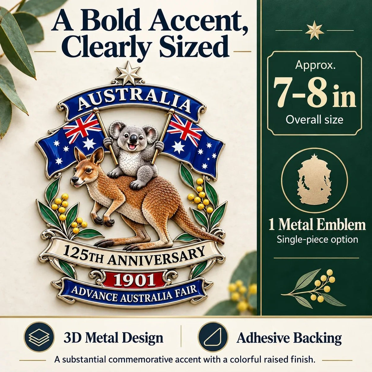 Australia 125th Anniversary Commemorative Metal Car Emblem