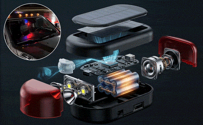 Solar Powered Motion Sensor Strobe Light & Loud Siren Alarm
