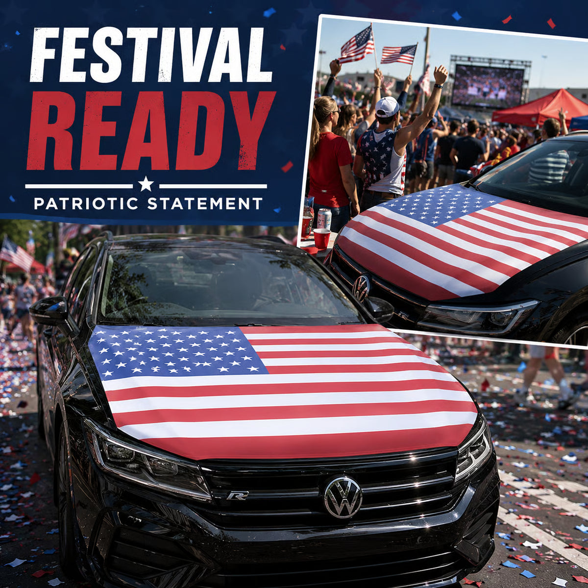 American Car Hood Flag