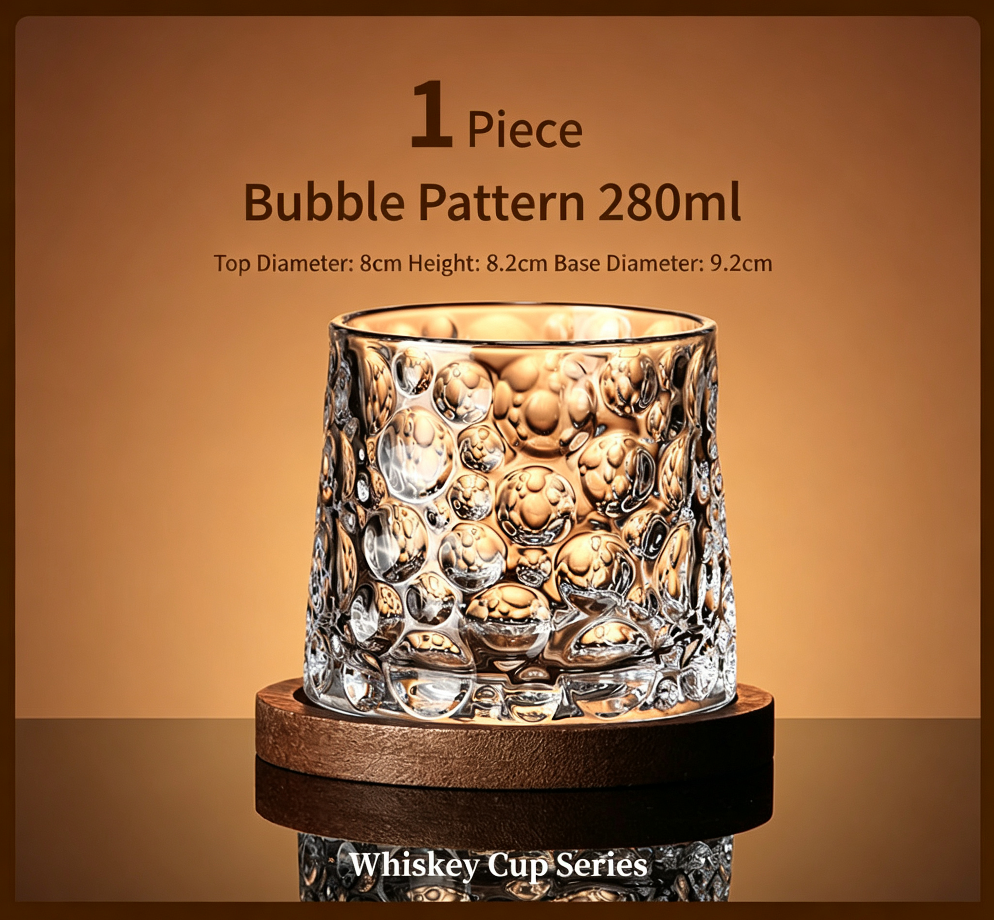 🍷Rotating Whiskey Glass with Wooden Base
