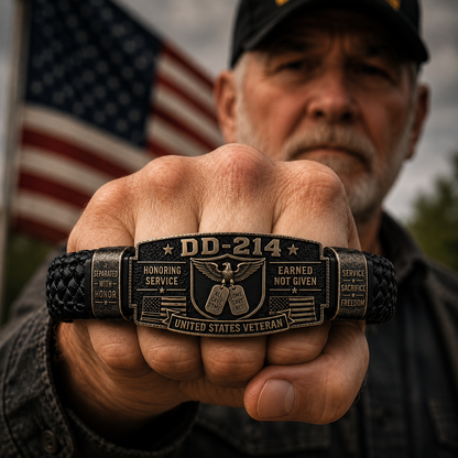 🔥DD-214 Veteran Honor Bracelet - Made By VETERAN 'Robert Smith'