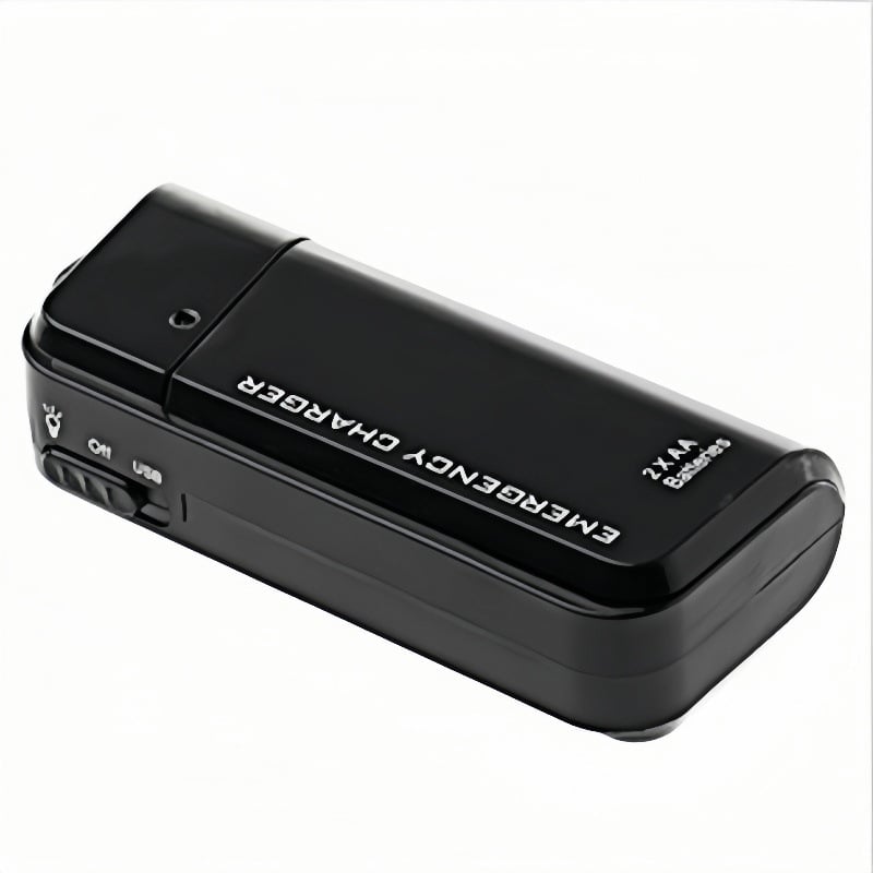 Portable Emergency Phone Charger AA Battery Powered Power Bank with LED Flashlight
