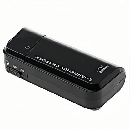 Portable Emergency Phone Charger AA Battery Powered Power Bank with LED Flashlight