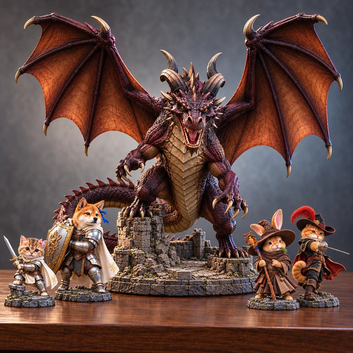 ⚔️ Brave Paws – Fantasy Animal Figurines