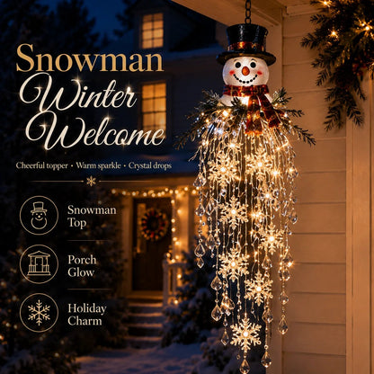 Crystal Cascade Christmas Light™ – Hängende LED-Veranda-Deko: Schneeflocke & Kristalle ✨❄️