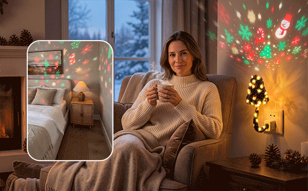 EverGlow Cozy Christmas Tree Lamp - Cordless Warm LED Miniature Tree Decor