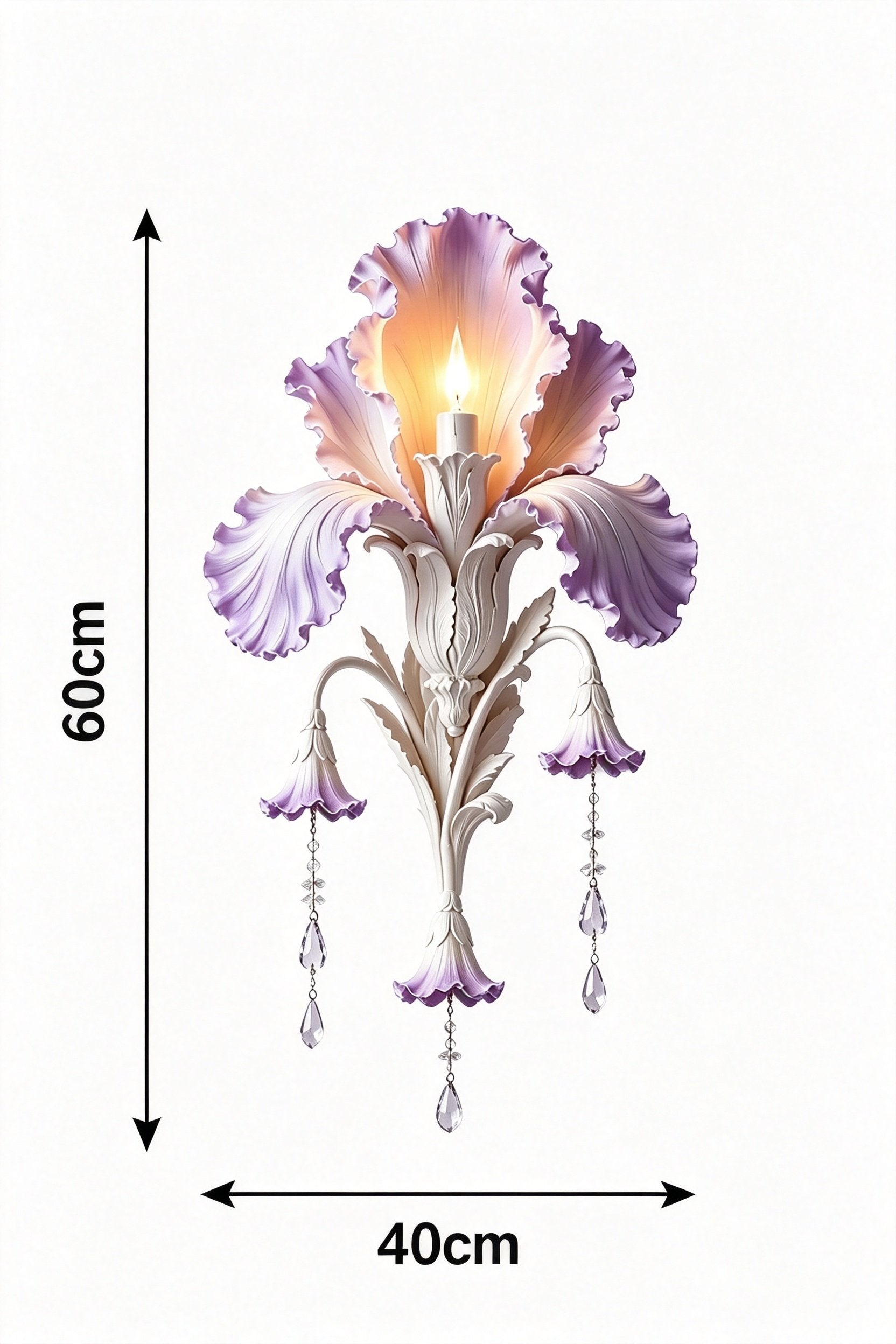 Enchanted Iris Bloom Wall Sconce
