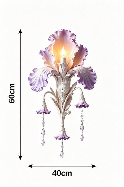 Enchanted Iris Bloom Wall Sconce