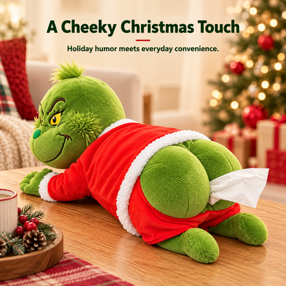 🎁Last Day 49% OFF🔥🎄Grinch Plush Tissue Box Cover | Funny Christmas Grinch Tissue Holder, Festive Home Decor & Novelty Holiday Gift