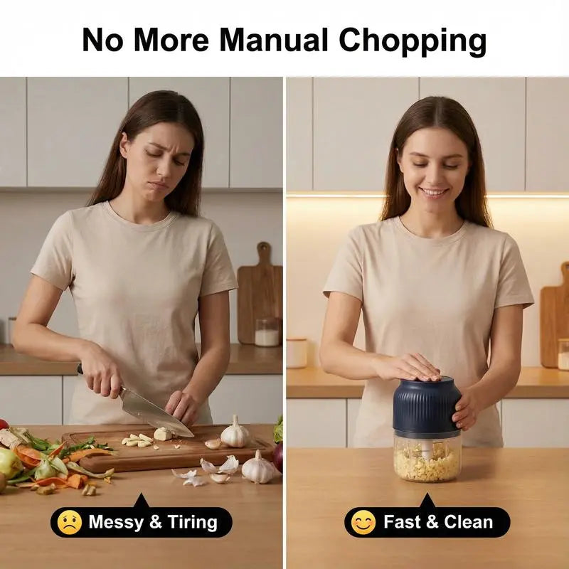 ⚡ Cordless Mini Food Chopper – Chop, Mince & Blend in Seconds
