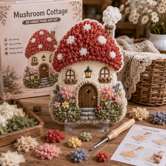 🏡 Whimsical Village 3D Fabric Poke Art Kit