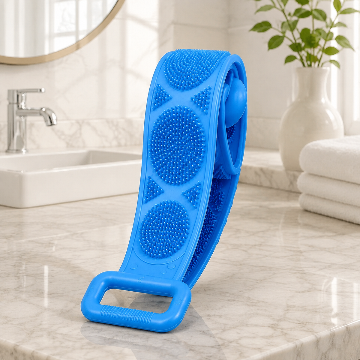 🛁 Limited-Time 49% OFF 💦 Silicone Bath Brush Double-Sided Exfoliating Back Scrubber