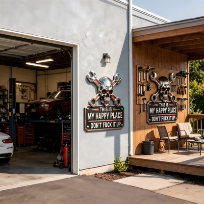 THIS IS MY HAPPY PLACE GARAGE WALL SIGN