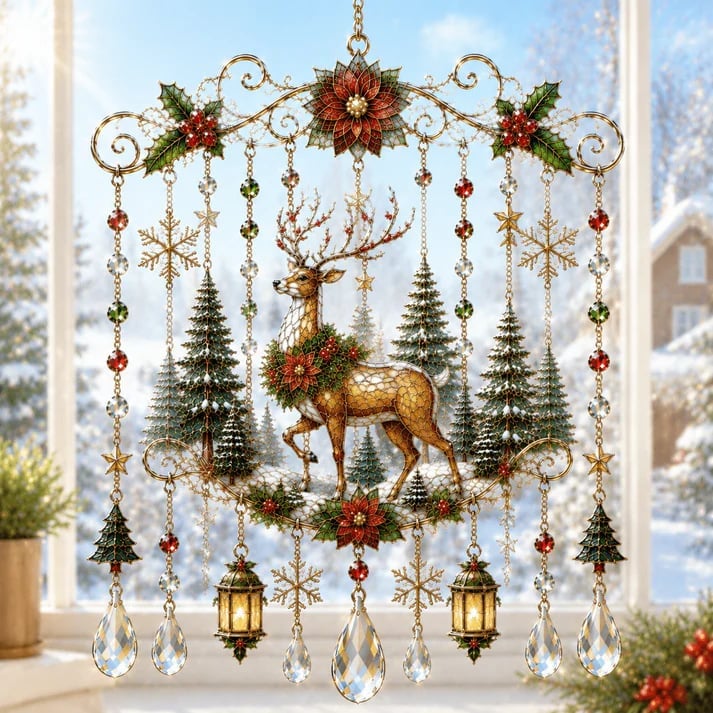 🎄 Limited-Time 50% OFF – Christmas Wind Chime with Crystal Drops🔔