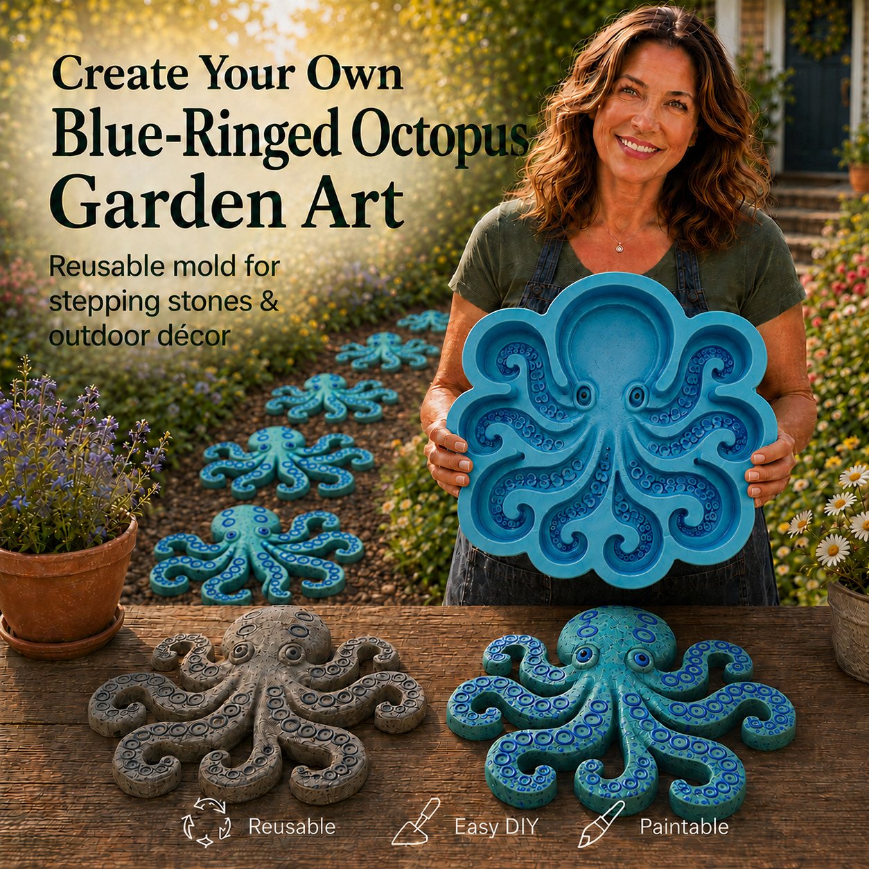 🔥LAST DAY 50% OFF - 🌊 Reusable Ocean Theme Garden Art Mold – Make Your Garden Truly One of a Kind (📦Buy 2 Free Shipping)