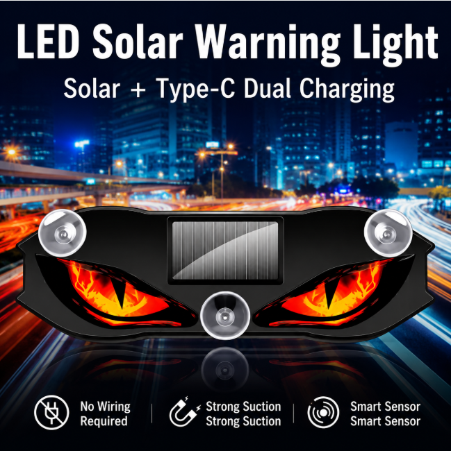 🚗🔆 Solar-Powered LED Car Warning Light – 50% OFF! Solar-powered, weatherproof, automatic activation at dark – for more safety on the roadside. 🔥🛡️