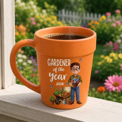 🔥Custom Plant Pot Ceramic Mug - Personalized Garden Gifts For Gardeners - Garden Magic Maker - Flower Pot Mug