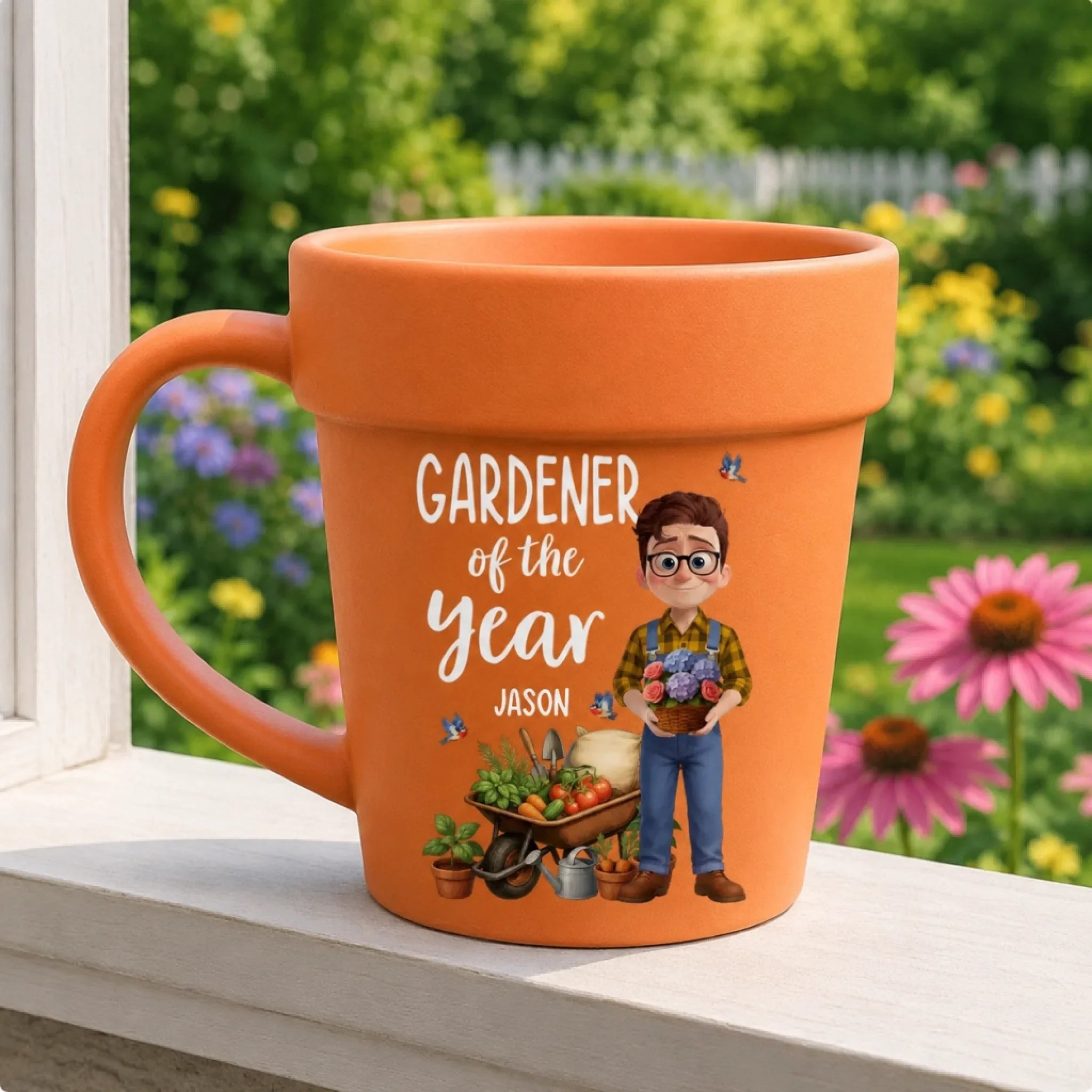 🔥Custom Plant Pot Ceramic Mug - Personalized Garden Gifts For Gardeners - Garden Magic Maker - Flower Pot Mug