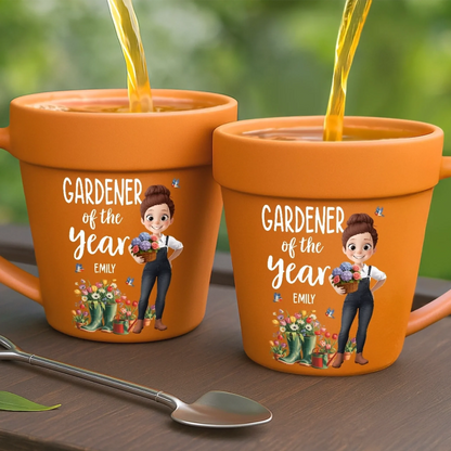 🔥Custom Plant Pot Ceramic Mug - Personalized Garden Gifts For Gardeners - Garden Magic Maker - Flower Pot Mug