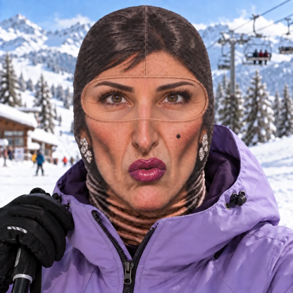 Custom Photo Funny Face Ski Lovers Gifts - Personalized Ski Mask