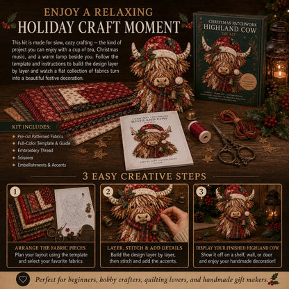 🔥LAST DAY 50% OFF - 🎅Christmas Patchwork Fabric DIY Decor Kit – Stunning Results, Zero Experience Needed