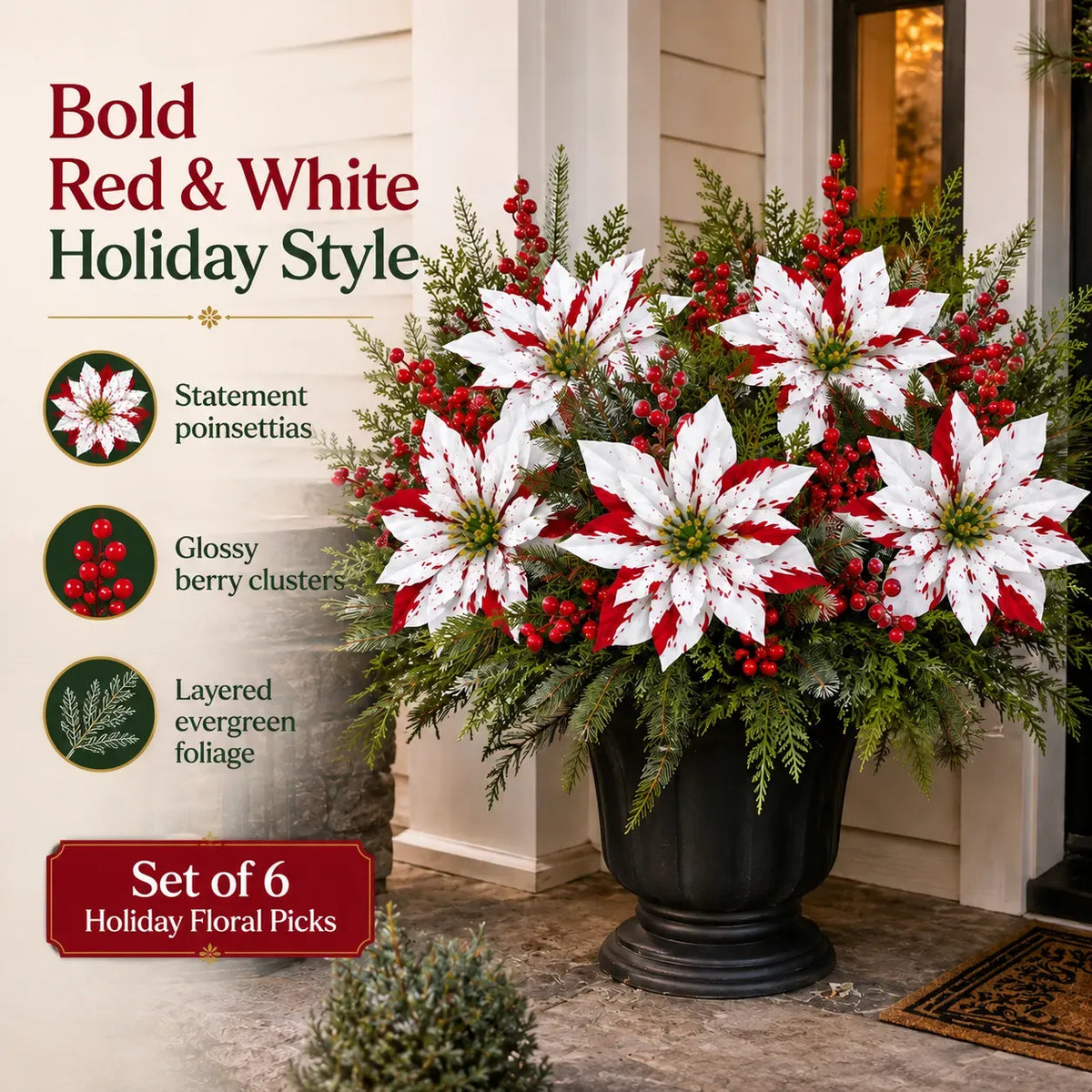 🔥Christmas Poinsettia Planter Inserts