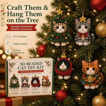 🐱✨ Create Your Own 3D Beaded Christmas Cats | Beginner-Friendly DIY Kit🎁Buy 2 | FREE Shipping