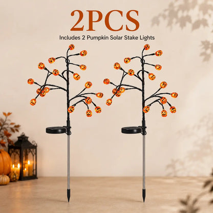 Pumpkin Solar Branch Lights - Halloween Garden Stakes
