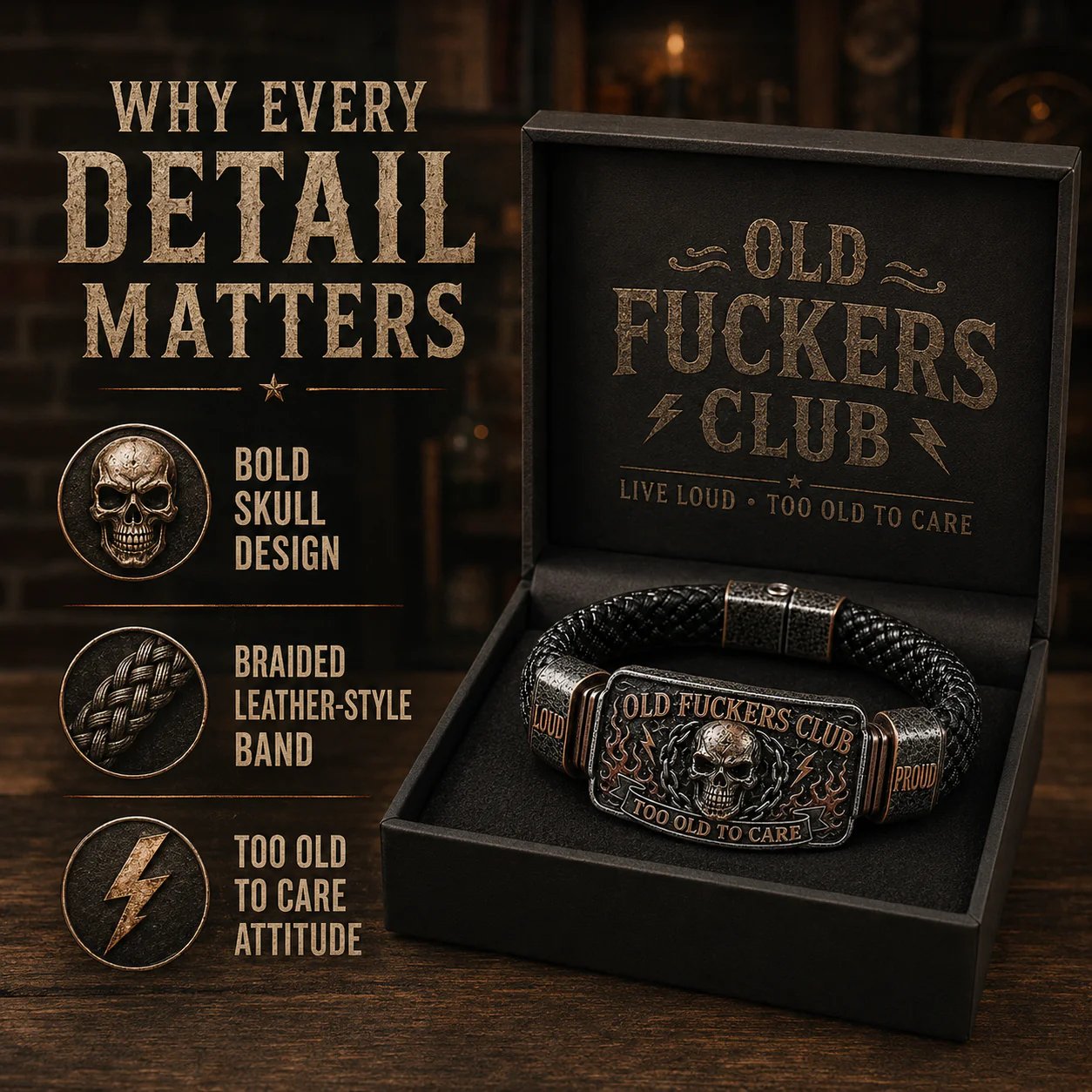☠️ Old Legends Club Bracele🪓 | 2026 Limited Edition Vintage Bracelet - Only 17 Left
