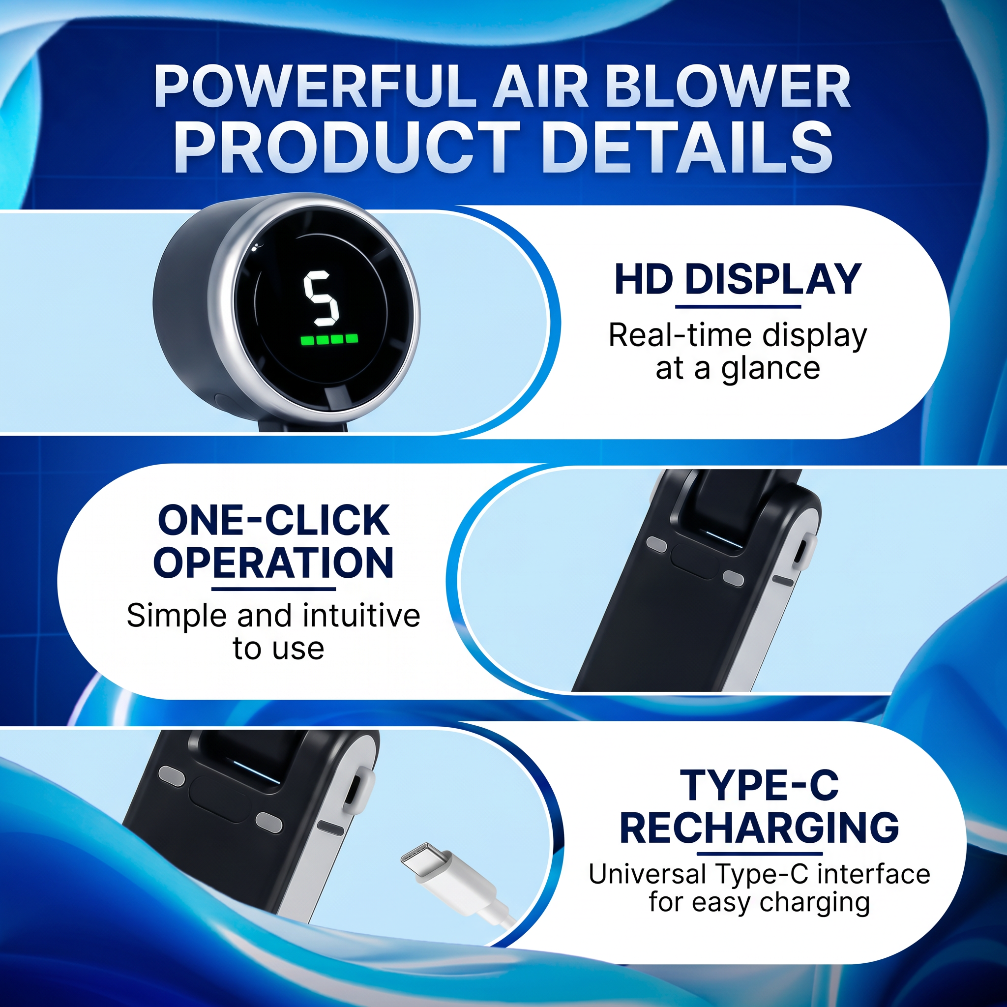 🔥 Upgraded Portable Handheld Turbo Fan – Powerful Cooling On The Go
