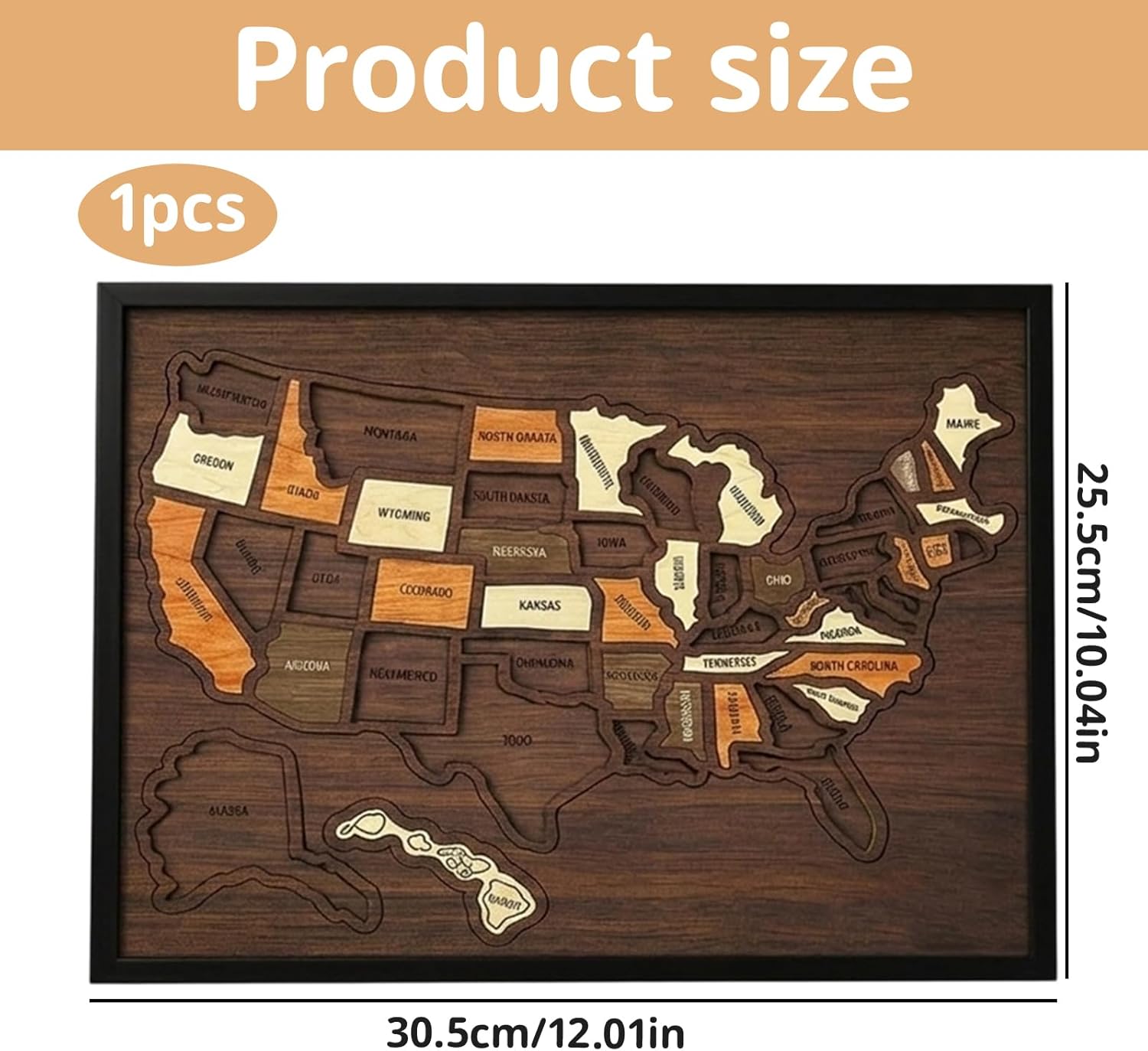 🔥Limited Time 49% off – USA Wooden Travel Map Puzzle for Adventure Lovers