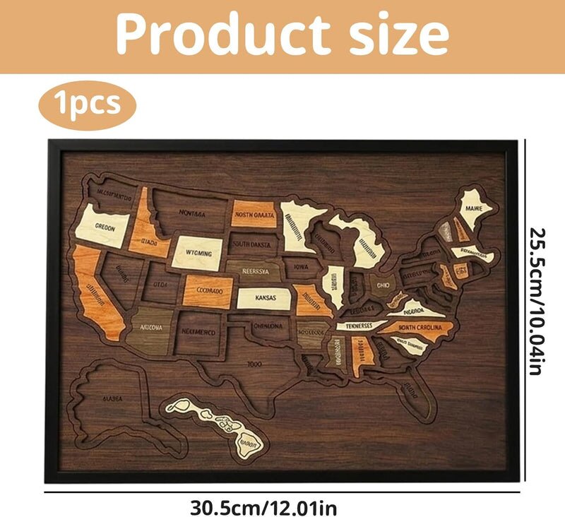 🔥🔥Limited Time 49% off – USA Wooden Travel Map Puzzle for Adventure Lovers