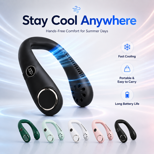 🔥 49% OFF 🍃Portable Neck Fan – Hands-Free Cooling for Hot Summer Days