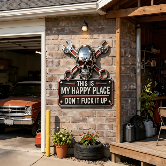 THIS IS MY HAPPY PLACE GARAGE WALL SIGN