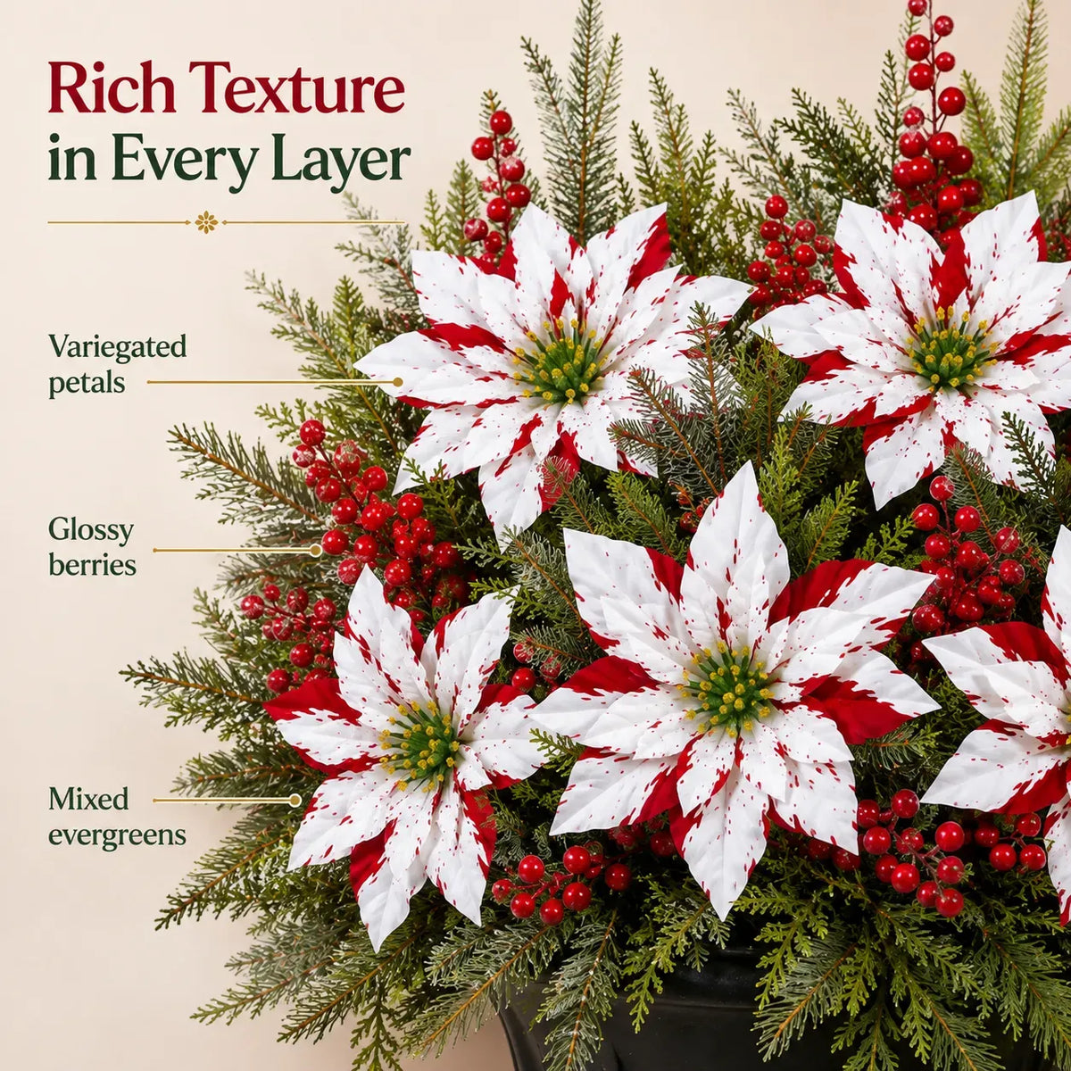 🔥Christmas Poinsettia Planter Inserts