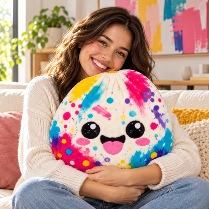 🌈 Limited-Time Sale | Rainbow Galaxy Dumpling Cuddle Pillow – Soft 40 × 40CM Plush Gift