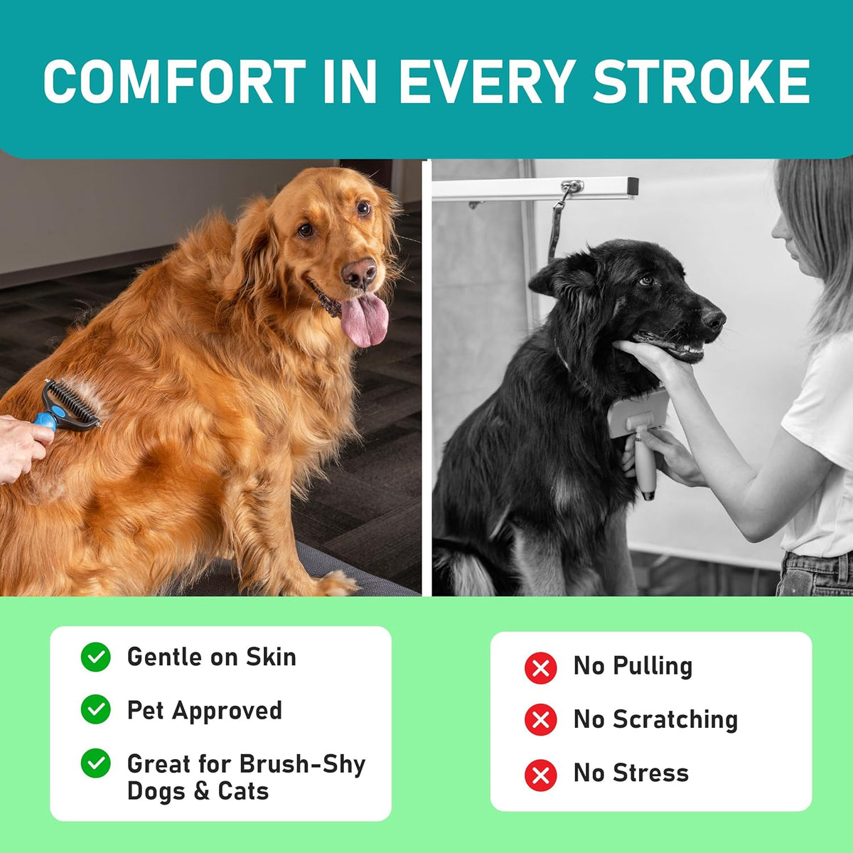 🐕2-in-1 Deshedding & Dematting Pet Brush