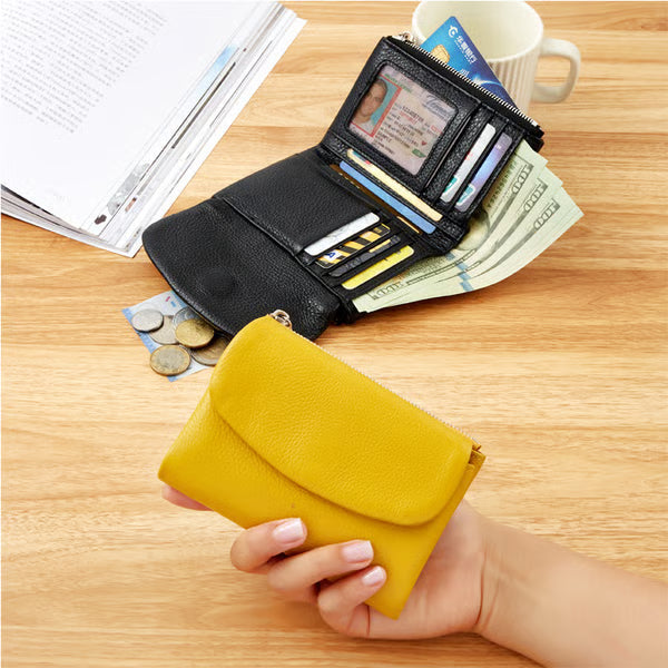 ✨⏰Unisex Pebble Real Leather RFID Wallet🔥