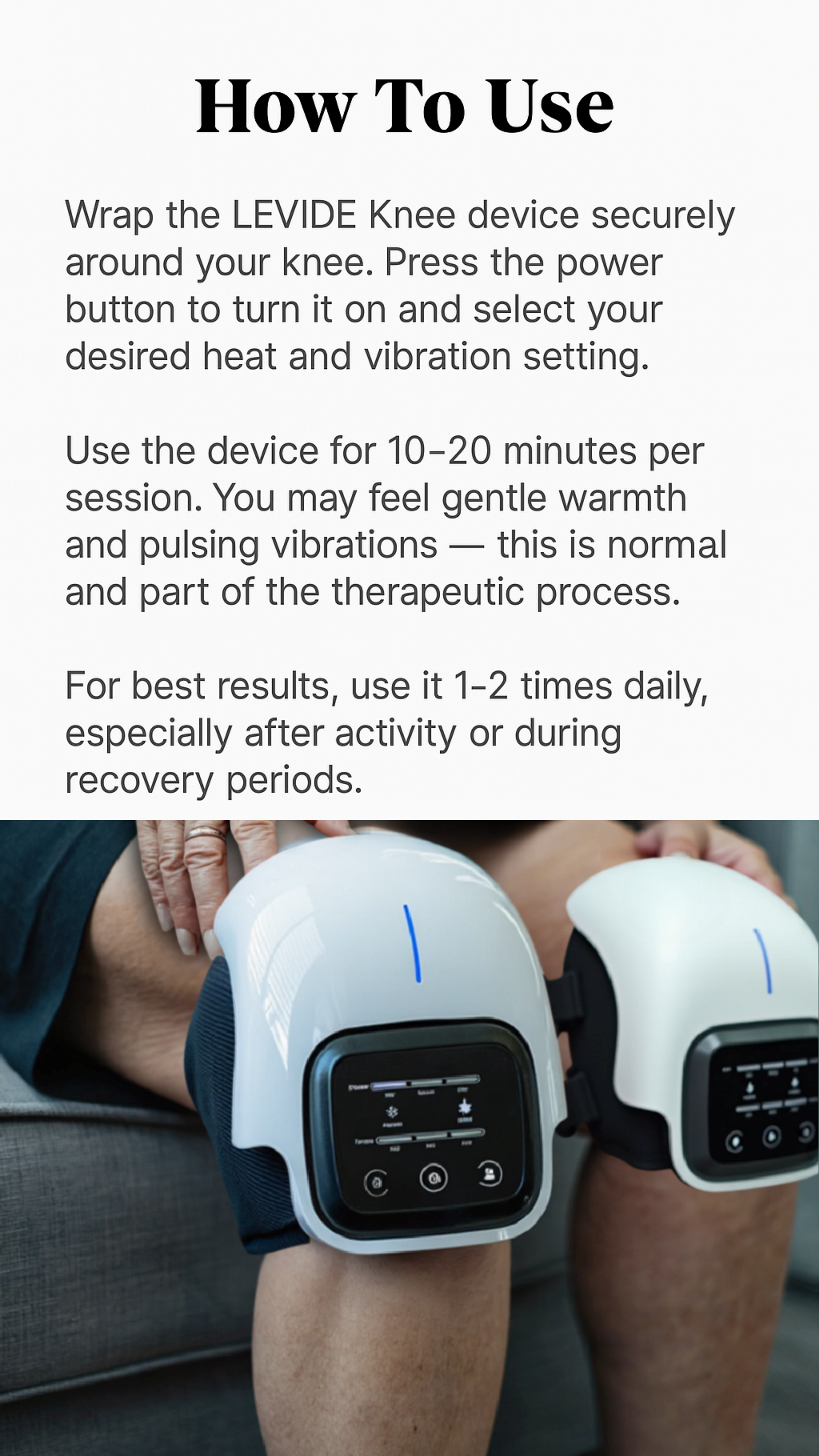 Relieve Knee Discomfort & Recover Faster With Soothing Heat Massage