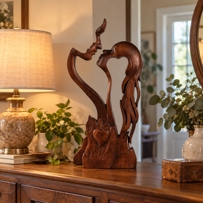 ❤️ Hand-Carved Christian Love Sculpture – A Timeless Symbol of Faith & Love, Perfect for Weddings & Anniversaries
