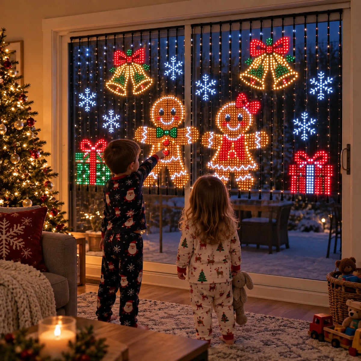 🎄 Smart LED Curtain Lights - Turn Your Wall Into A Christmas Light Show ✨