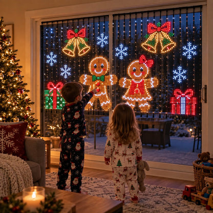🎄 Smart LED Curtain Lights - Turn Your Wall Into A Christmas Light Show ✨