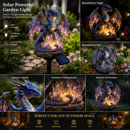 🔥 Solar Dragon Crystal Garden Light – Glowing Fantasy Yard Decor – Turn Your Garden Into a Dragon’s Treasure Cave 🐉✨