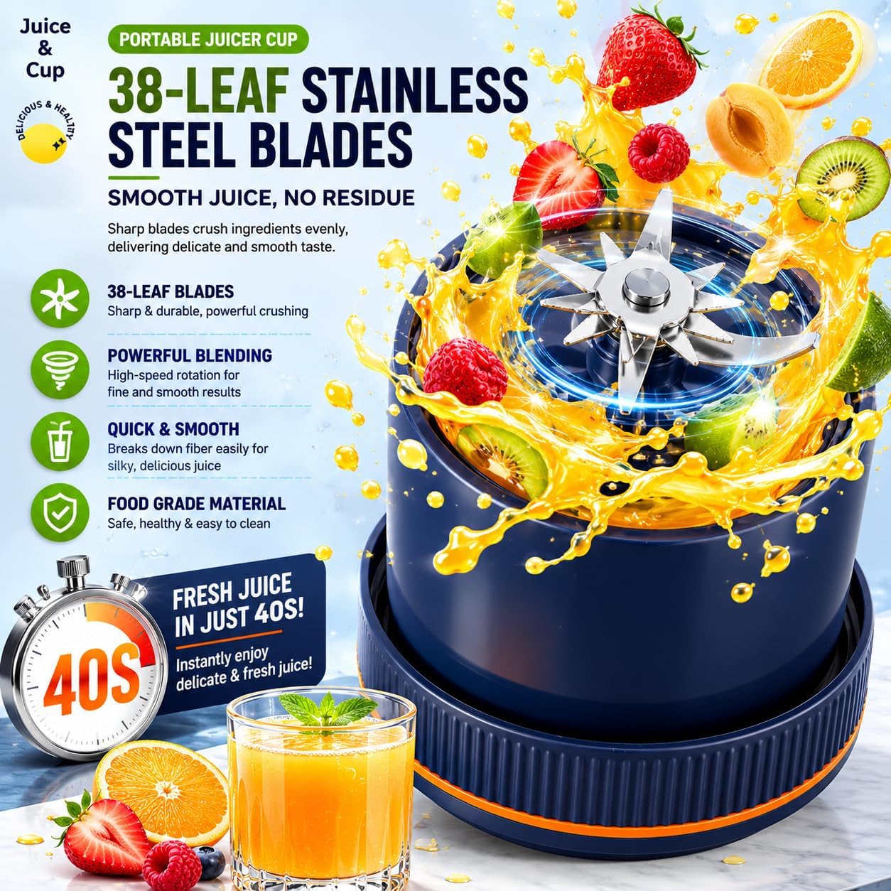 Portable Household Appliances Juicer,USB Summer Essentials Smoothieblender🍓